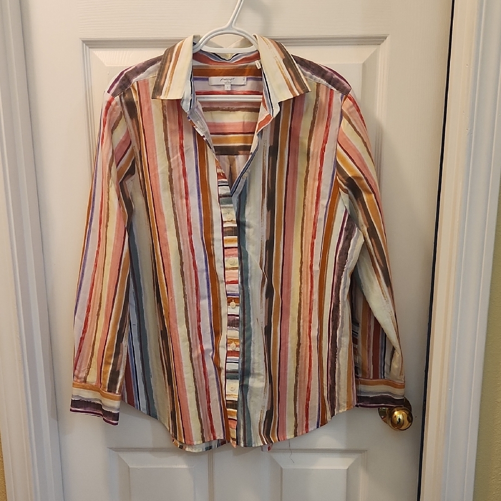 Multicolor Striped Button-Up Shirt